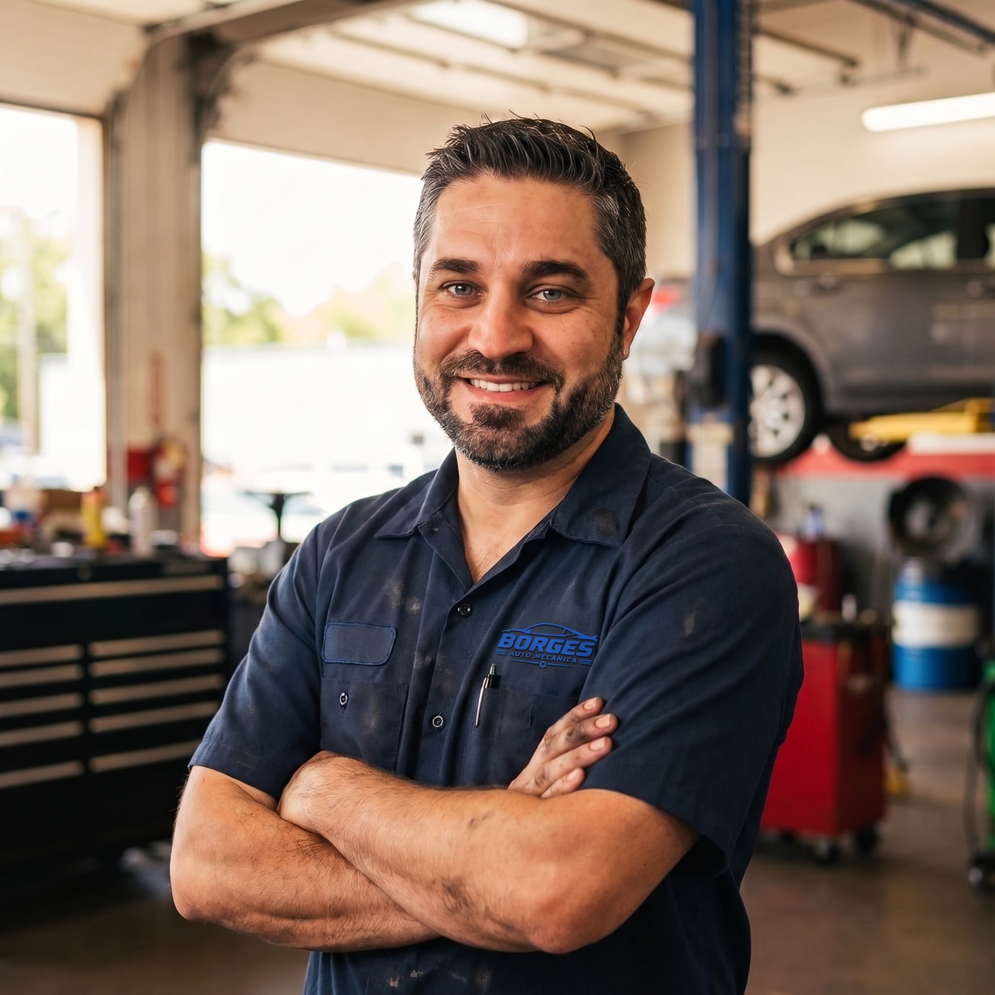 Responsável pela Auto Mecânica Borges na oficina